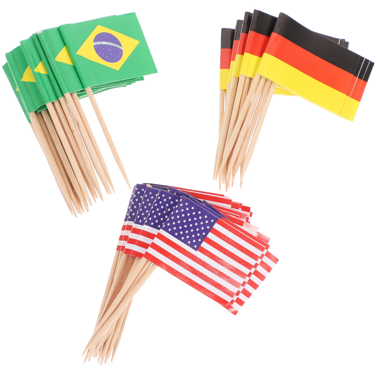 Food Nation Snacks - 125Pcs National Flag Food Picks Paper