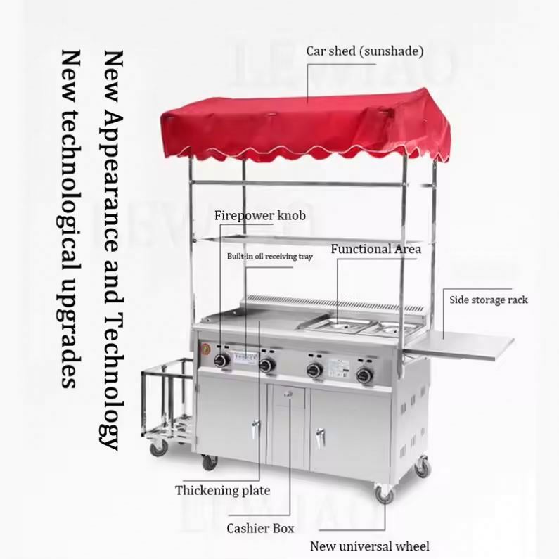 Mobile Food Cart Trailer Stain - Food Snacks Catering 评论和价格