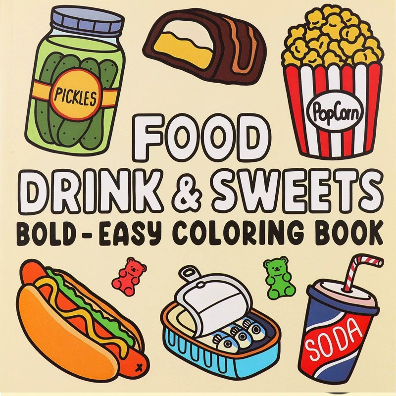 Food Drinks and Desserts Color - Food And Snacks Coloring Book Bold And Easy 评论和价格