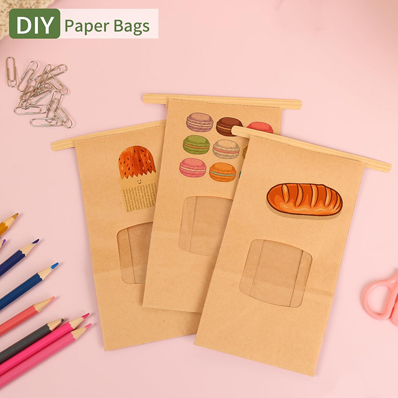 10Pcs Bakery Bags, Window Seal - Food Snacks For Party 评论和价格
