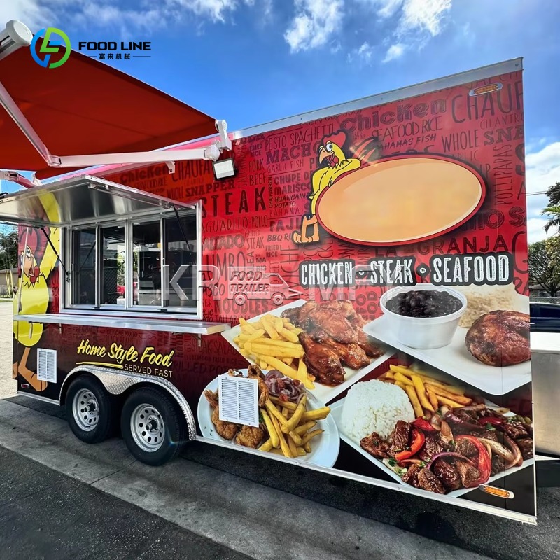China Food Trailer Cart 4 Whee - Food Snacks Catering 评论和价格