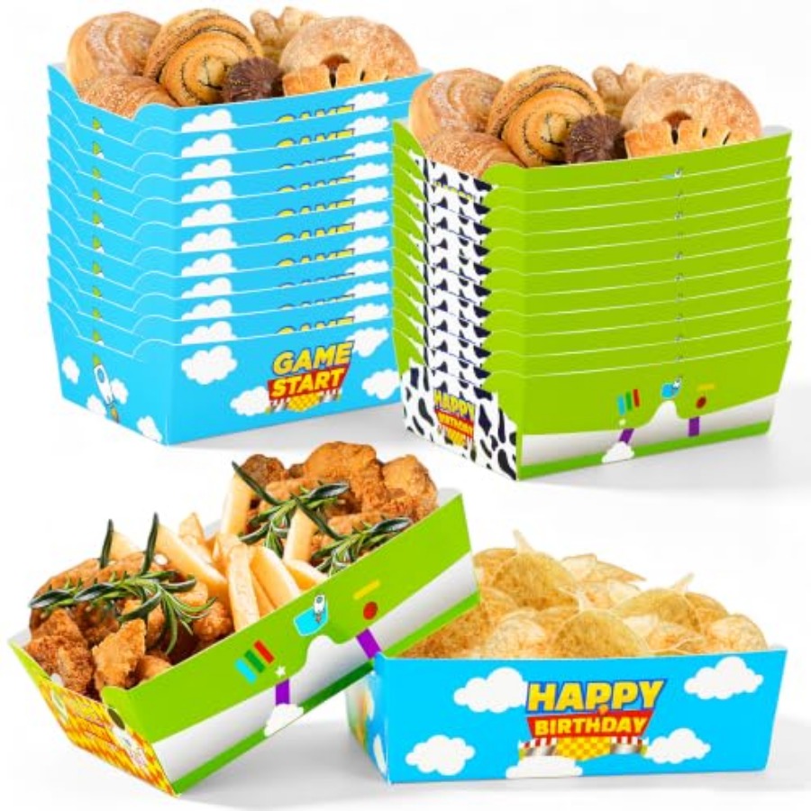 24 Pcs Cartoon Paper Food Tray - Food Snacks For Party 评论和价格