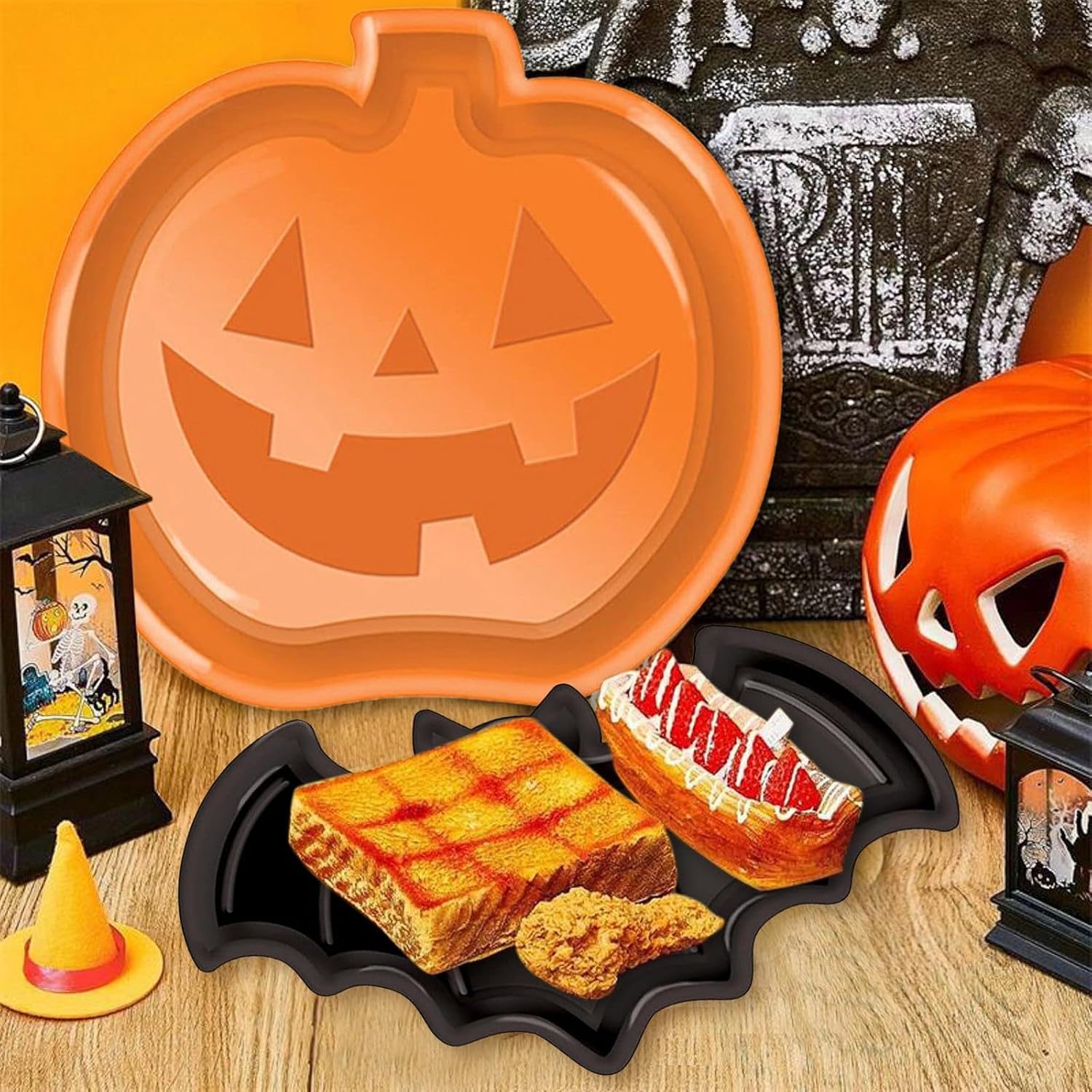 Reusable Halloween Plates Set  - Food Snacks For Party 评论和价格