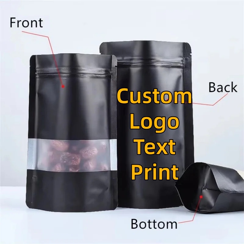 100PCS Stand-up Matte Black Al - Food Snacks For Party 评论和价格