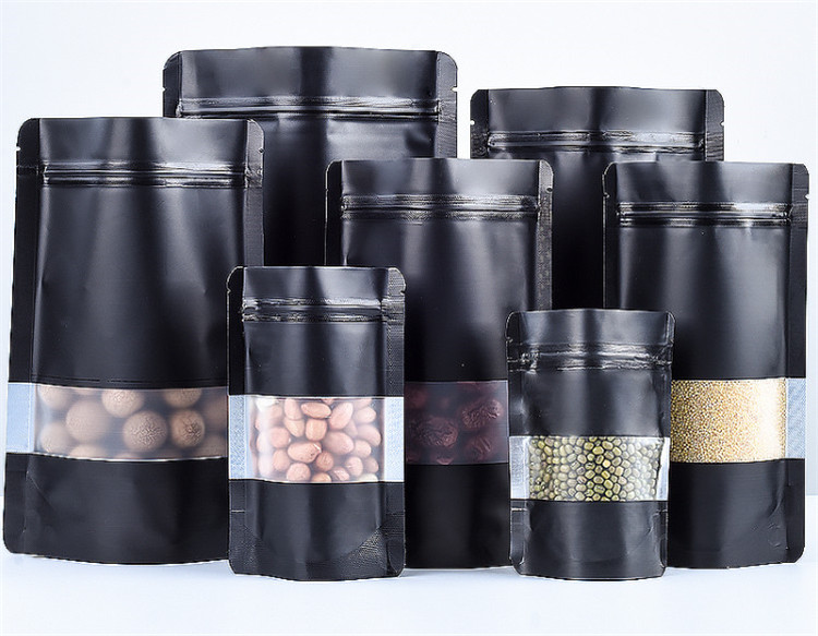 100PCS Stand-up Matte Black Al - Food Snacks For Party 评论和价格