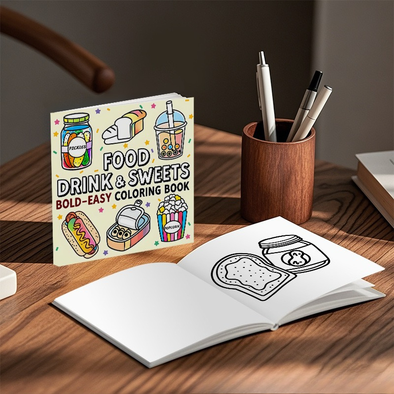 Food Drink & Sweets Bold Easy  - Food And Snacks Coloring Book Bold And Easy 评论和价格