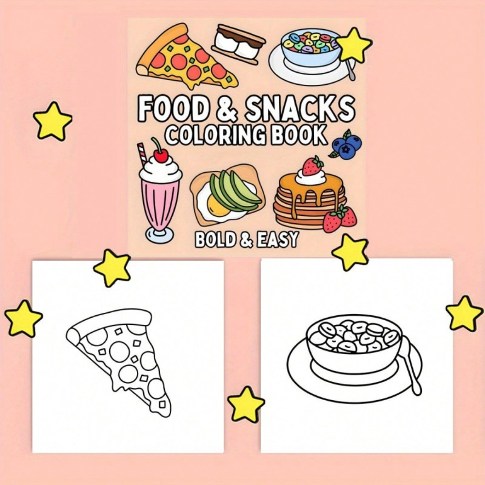 Food and Snacks Coloring Book  - Food And Snacks Coloring Book Bold And Easy 评论和价格