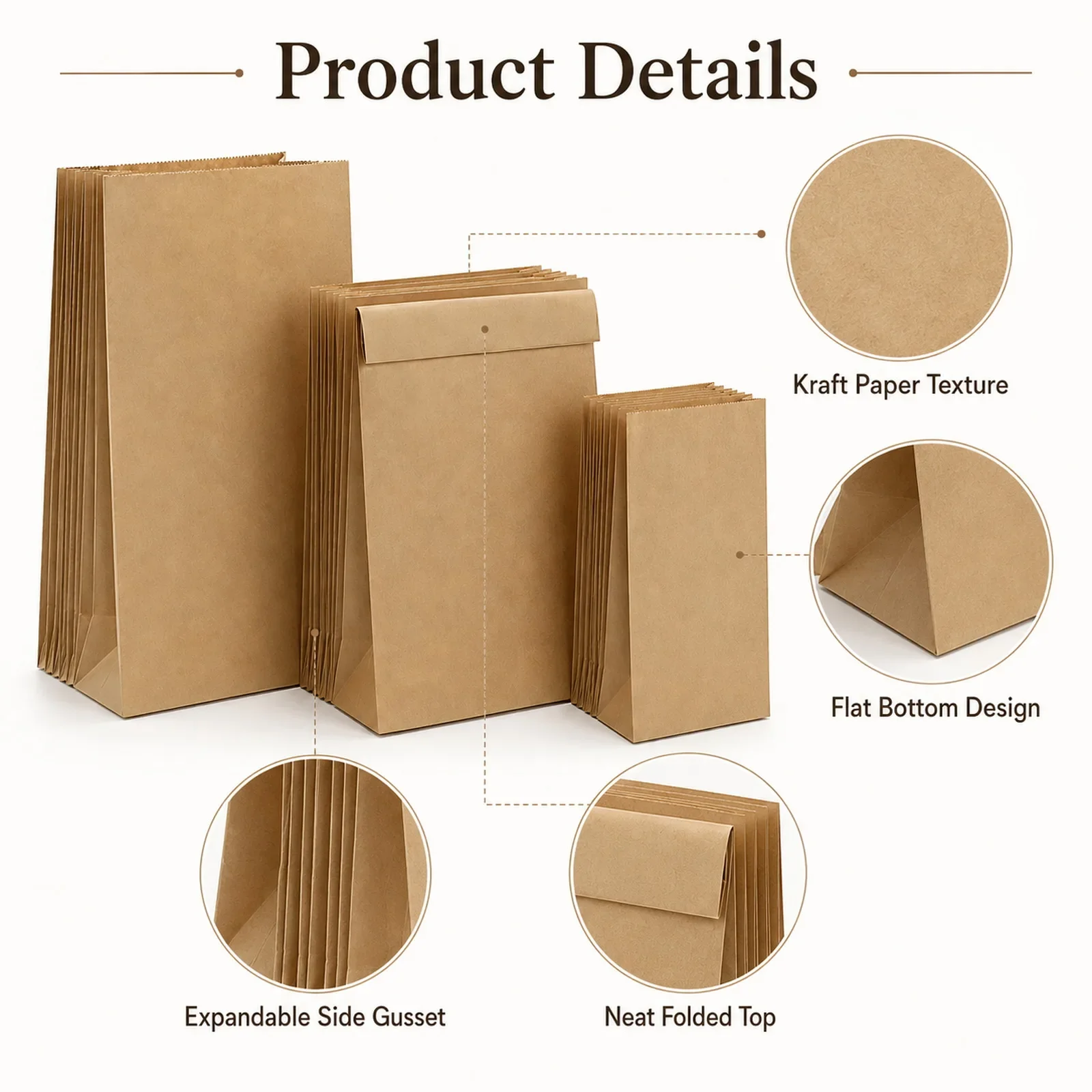 10-30Pcs Small Brown Kraft Pap - Food Snacks For Party 评论和价格
