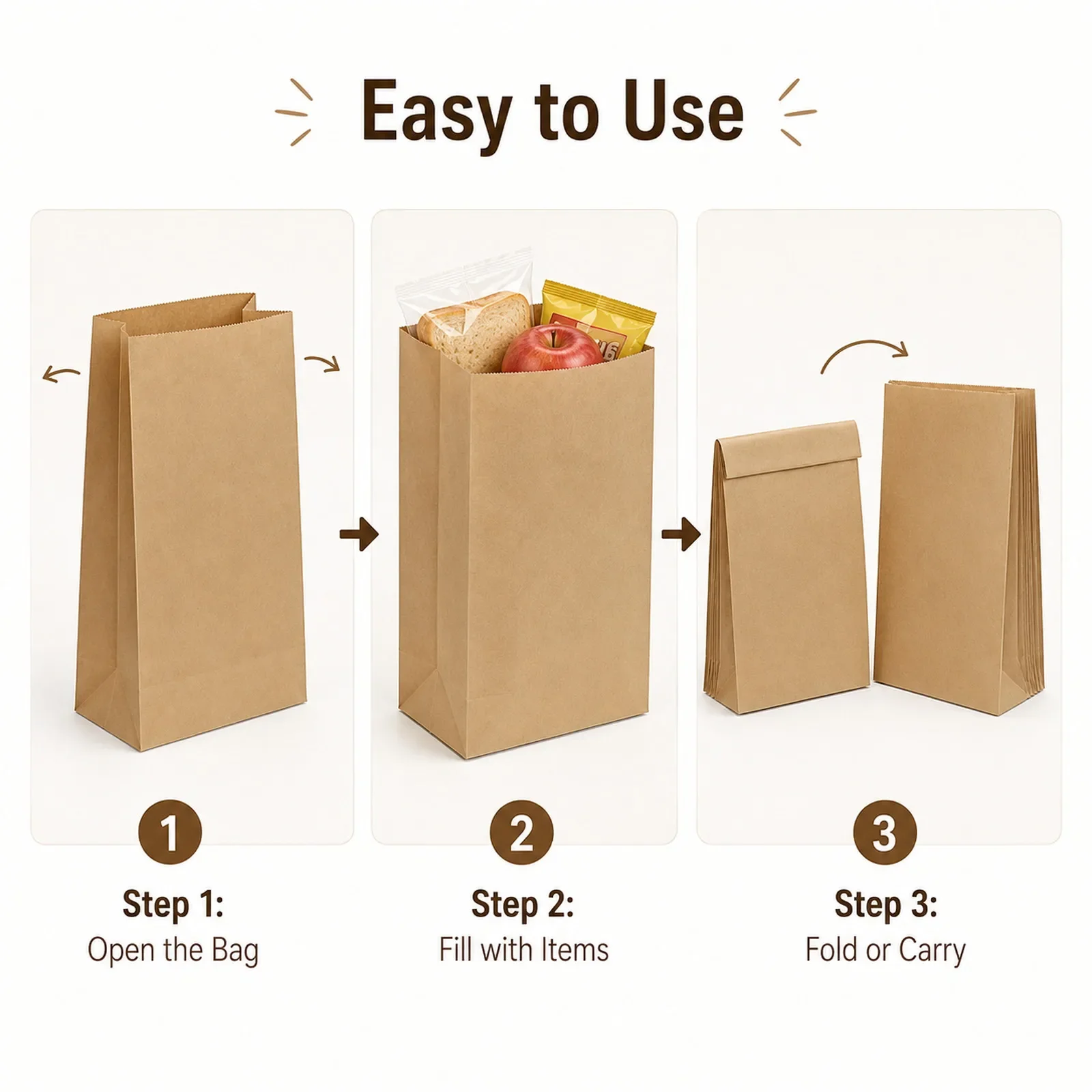 10-30Pcs Small Brown Kraft Pap - Food Snacks For Party 评论和价格