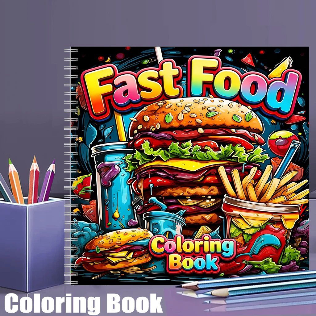 Fast Food Coloring Book for Ad - Food And Snacks Coloring Book Bold And Easy 评论和价格