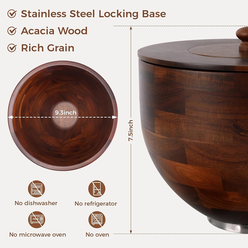 ◉Wood Mixing Bowl for Kitchen  - Kitchenaid Mixer Hand Mixer 评论和价格