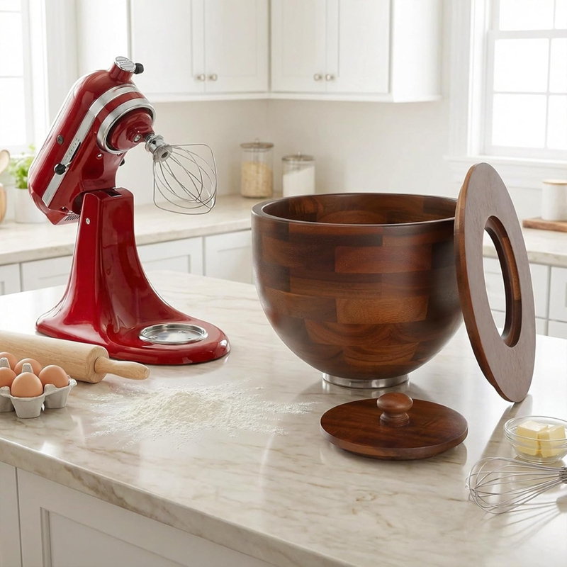 ◉Wood Mixing Bowl for Kitchen  - Kitchenaid Mixer Hand Mixer 评论和价格